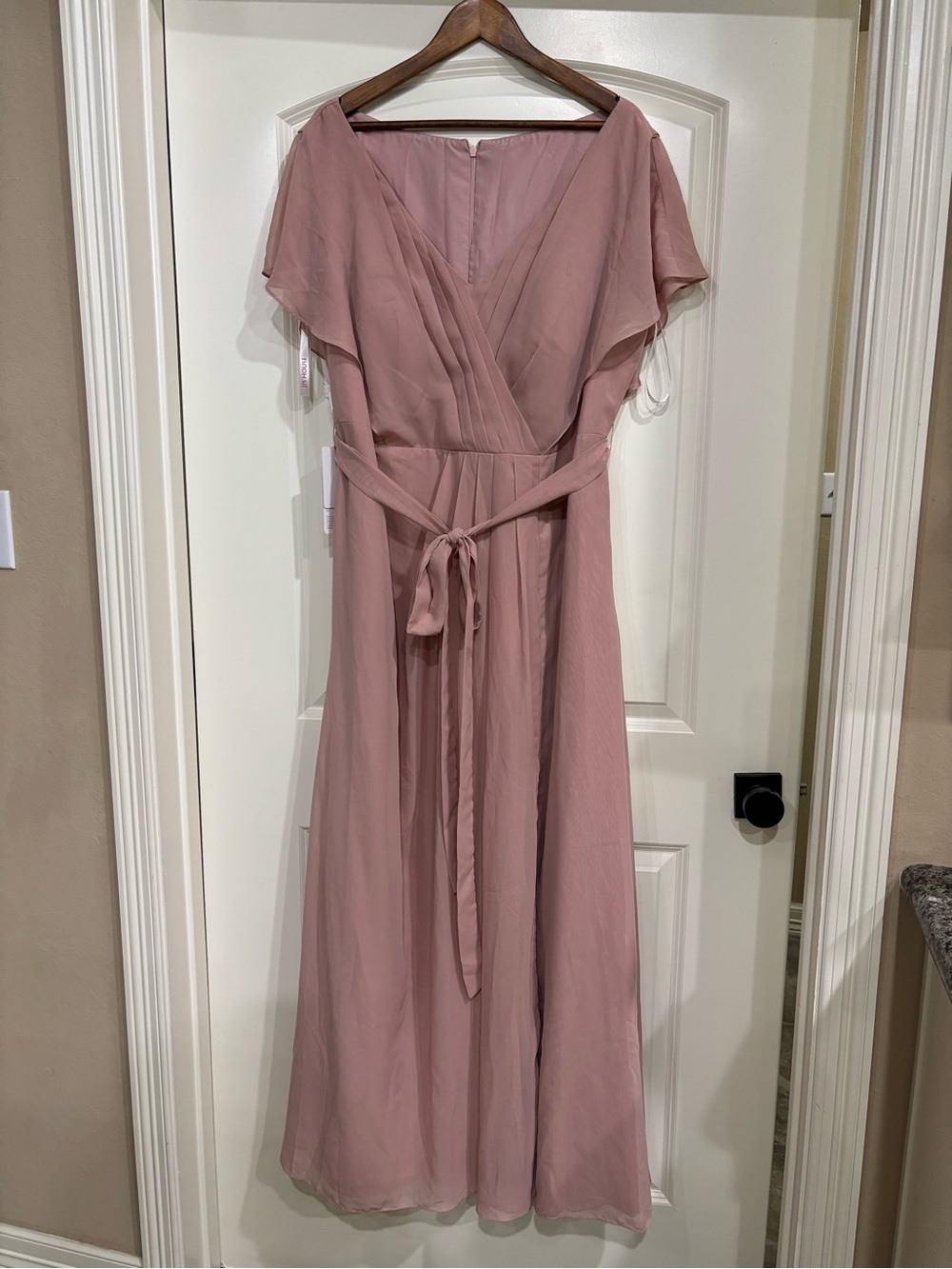 JJ House Dusty Rose Wrap Maxi Dress - Halime